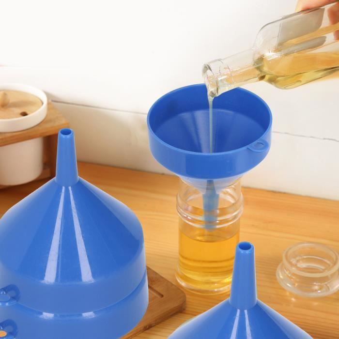 Huile de Cuisson Entonnoir Multifonctionnel 4 en 1 pour Jus Poudre 4 Pièces Ensemble D/'entonnoirs