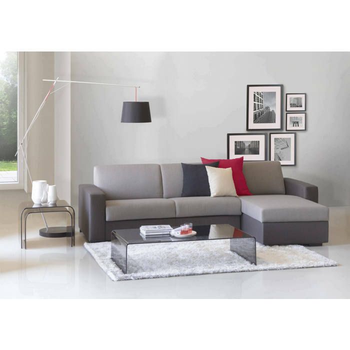 Dmora - Canapé-lit avec péninsule Alicya 280x95h90 cm Gris Anthracite Bois Panneau effet bois et Polyester Dmora - Canapé-lit avec péninsule Alicya 280x95h90 cm Gris Anthracite Bois Panneau effet bois et Polyester