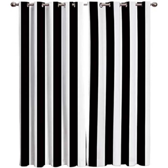 Rideaux De Fenêtre À Rayures Noir Et Blanc Rideaux À Rayures Verticales ...