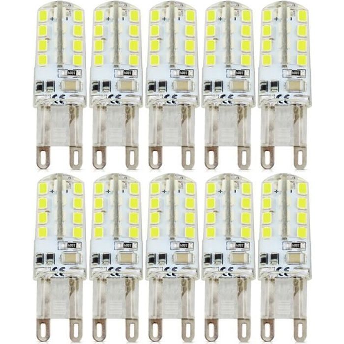 Ampoule LED 10x G9 2.5W équivalent à 20W Blanc Froid 220LM AC220V