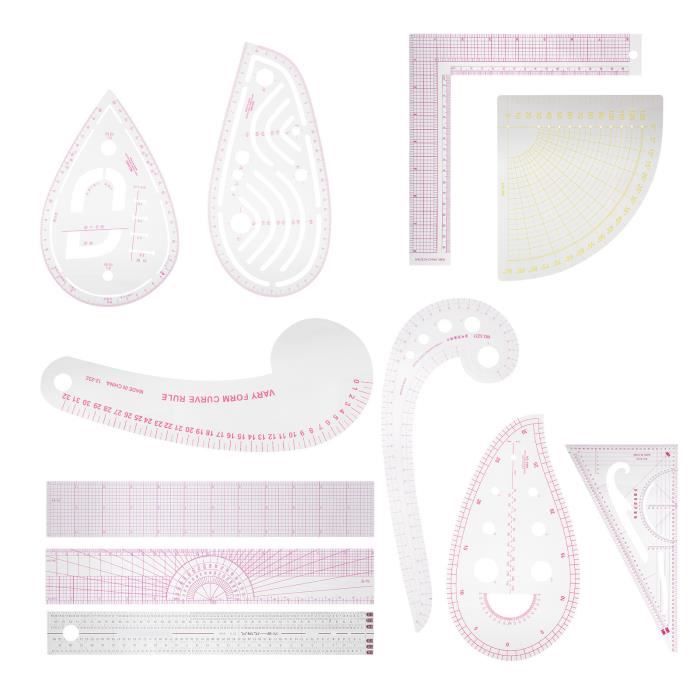 Ensemble de Règles de Couture Courbe Française, Kit de Création de Ensemble de Règles de Couture Courbe Française, Kit de Création de