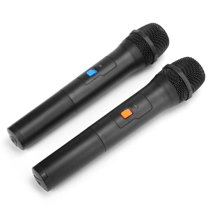Microphone sans fil universel V16U 2 en 1 récepteur USB VHF micro portable noir