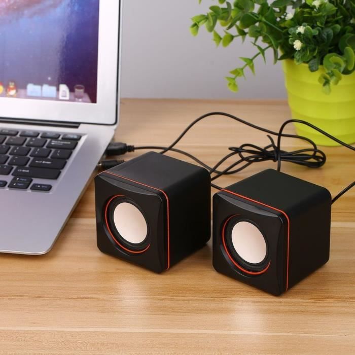 Mini kit d'enceintes portable filaire USB audio lecteur de musique haut