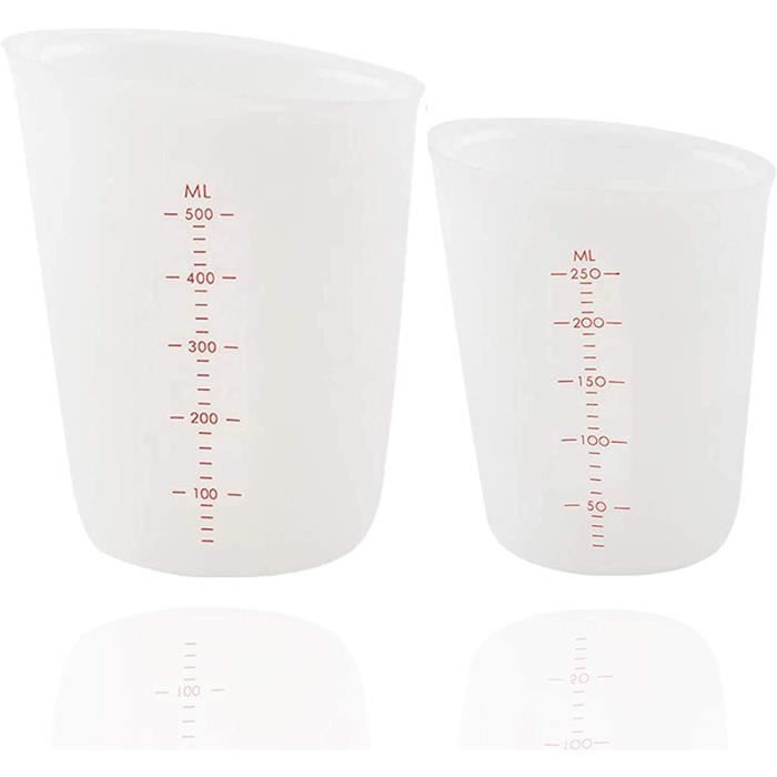 Celepoir 3 Pièces Tasses à Mesurer Silicone, 125/250/500ml
