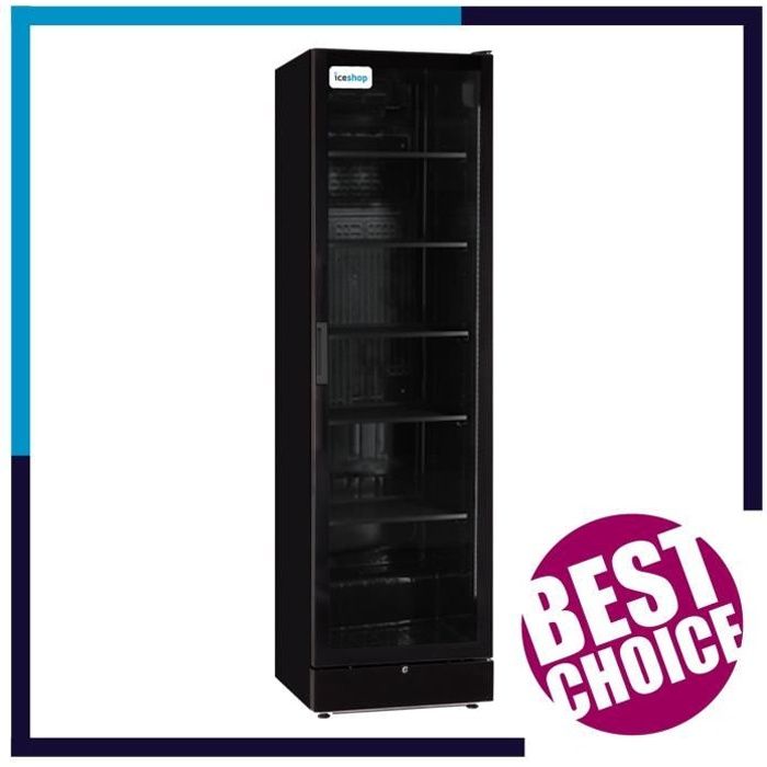 Frigo vitré à Boissons 380L Full Black + Eclairage LED