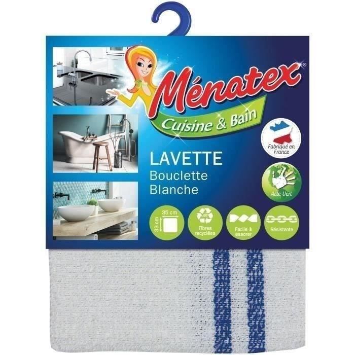 MENATEX Lavette bouclette - Blanc - 33 x 35 cm