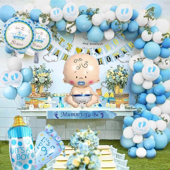 Baby Shower Decoration Garcon,MMTX Baby Shower Boy Bleu Ballon