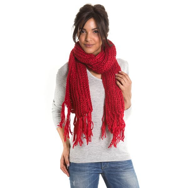 Echarpe grosse maille... Rouge Rouge - Achat / Vente ...