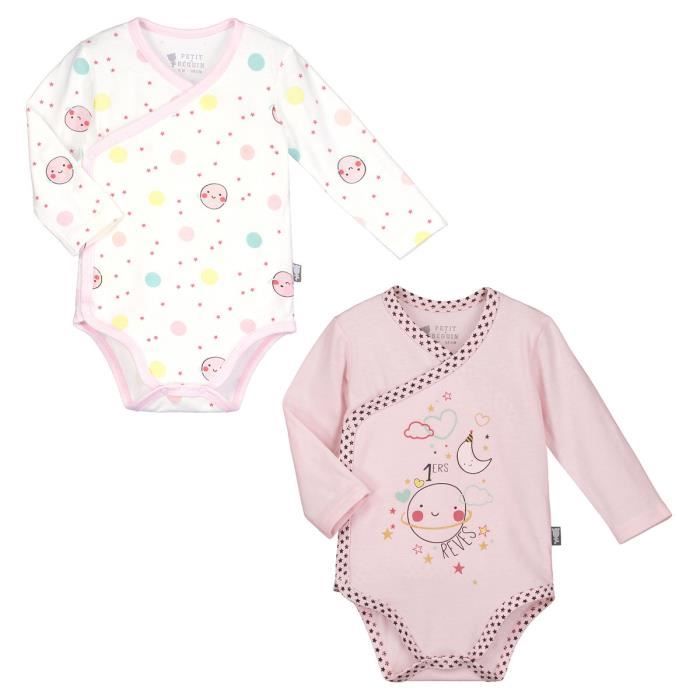 Lot De 2 Bodies Manches Longues Bebe Fille Jolie Planete Taille 1 Mois 56 Cm Multicolor Cdiscount Pret A Porter