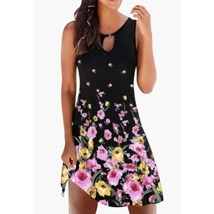 Robe De Noël Femme Dentelle Sans Manches Imprimée Festive - S à XXL