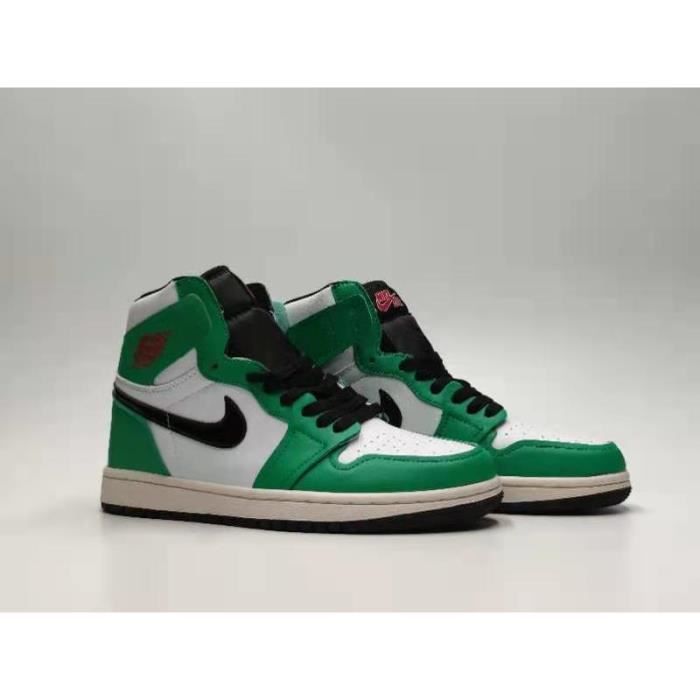 Basket Jordan 1 Retro High Chaussure pour Homme et Femme Vert Vert -  Cdiscount Chaussures