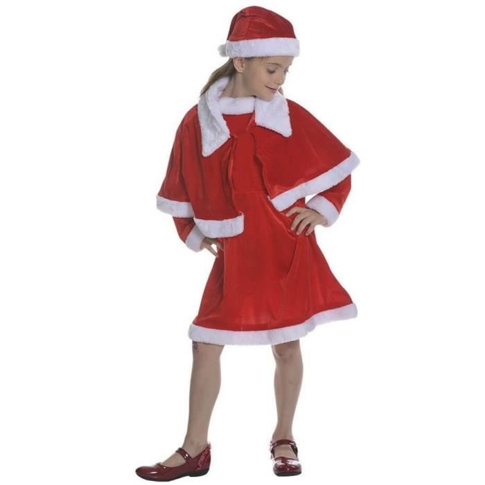 Déguisement Mère Noël Enfant Fille Rouge et Blanc Ptit Clown Taille 5 à 6 ans Cdiscount