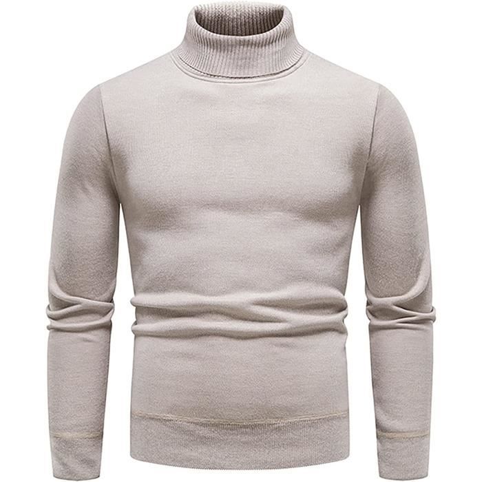 SWEATSHIRT Pull Col Roulé Homme Sweat Automne Hiver Casual Slim Fit ...