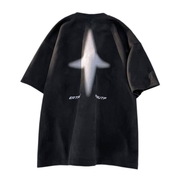Vêtement été Manches Courtes T-shirt Femme Américain Décontracté - Manches Courtes, Col En V, Imprimé Drapeau USA - Style Bohème Et Confortable T-shirt Ample Manches Courtes