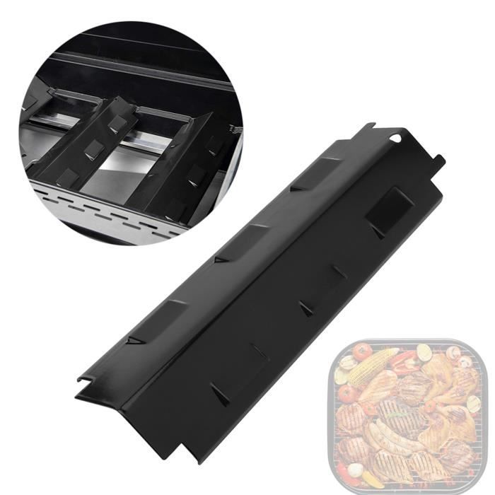 Qiilu Bouclier Thermique Universel Moto - Protection Échappement En Acier Noir Anti-Brûlure 228x64mm