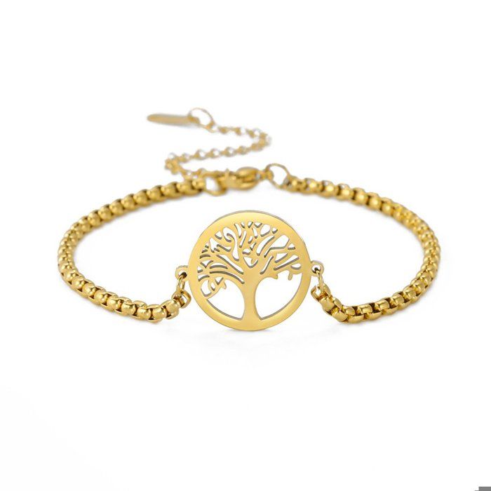 Bracelet Femme - Bracelet Arbre de Vie avec Boite Cadeau - doré - Cadeau Noël Anniversaire