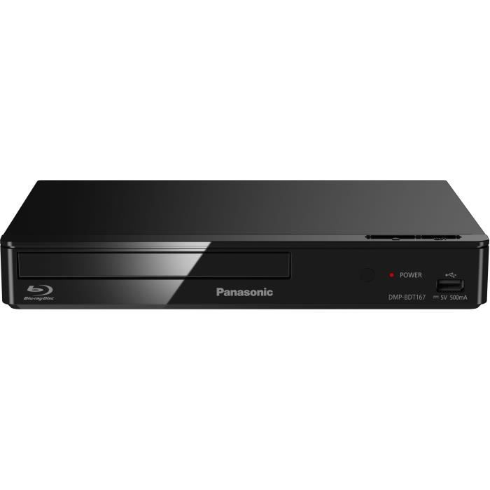 Lecteur Blu-Ray Disc 3D Full HD PANASONIC BDT167 - Port USB - Design compact - VOD HD, Internet, DLNA