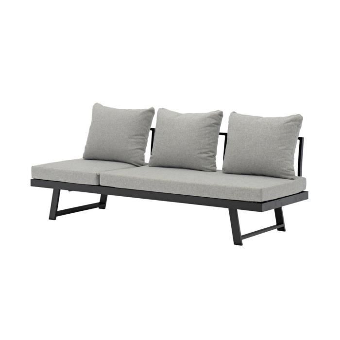 Lounge/lit Modulo - Bain de soleil, Transat en aluminium - graphite 210 x 71 x 78 cm