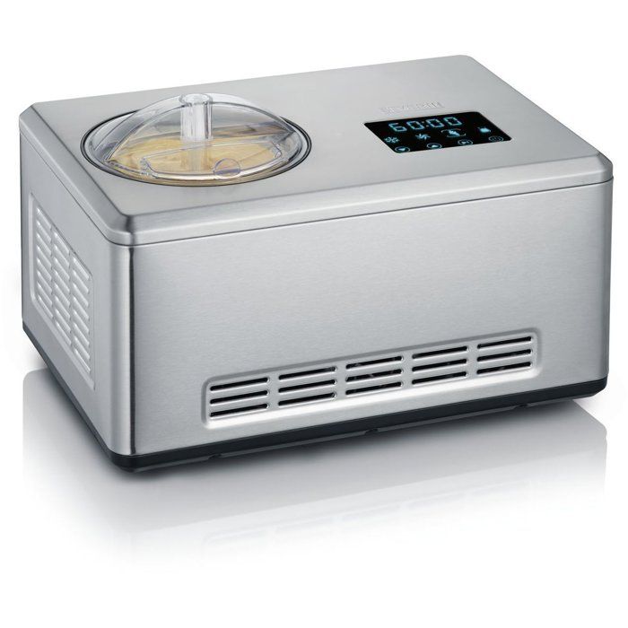 Machine à glaces et yaourtière professionnelle - SEVERIN - EZ7406 - 2 bols de 2 L - 4 programmes - Inox brossé