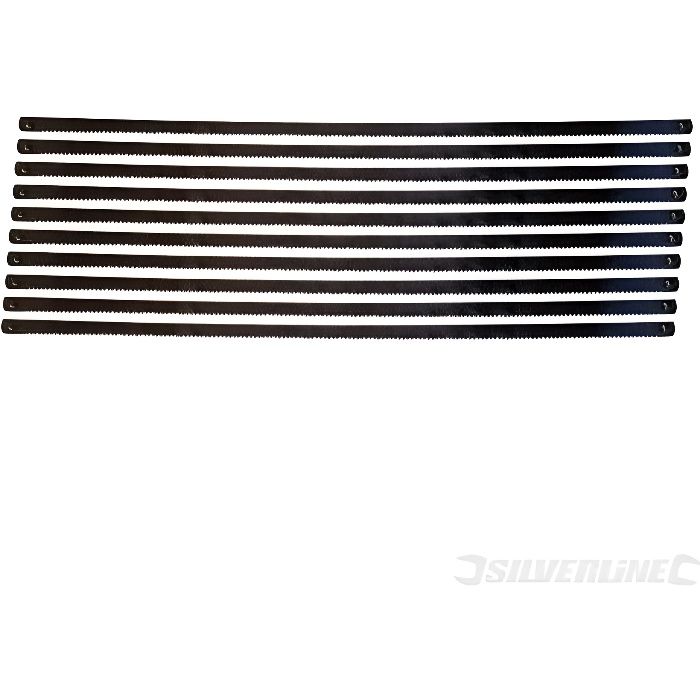 Lames pour scie à chantourner - Silverline - 170 mm - 24 tpi - Acier - Lot de 10 lames