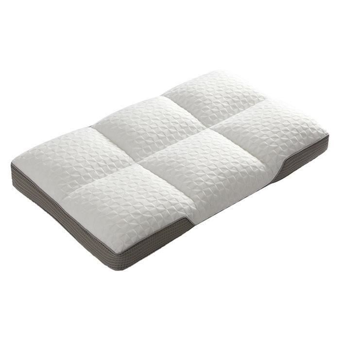 Oreiller Ergonomique Cervical Mémoire De Forme - 2 Hauteurs (9/12 Cm), 63x42 Cm, Pour Dos/côté/ventre