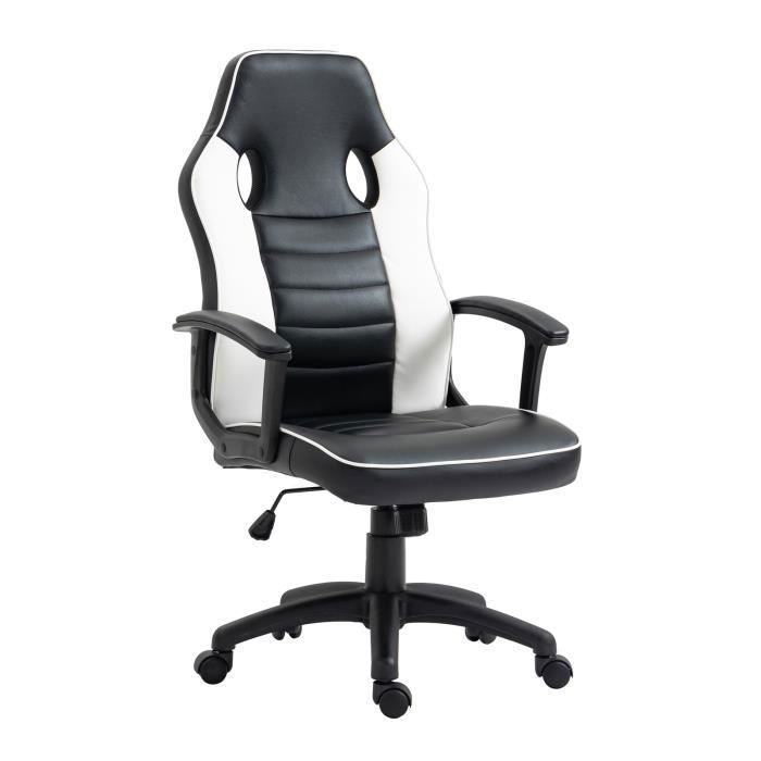Chaise Gaming Bayt – Chaise De Bureau Ergonomique Réglable, Pivotante 360°, Accoudoirs Ajustables, Noir Et Gris