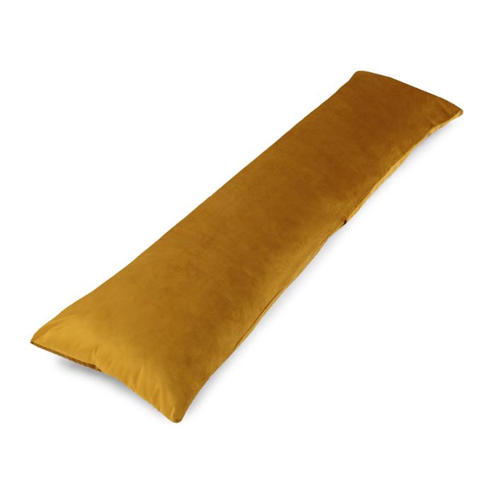 Coussin dormeur latéral 40 x 145 avec housse Velours - Coussin de corps Coussin de confort Coussin de sommeil adulte Moutarde