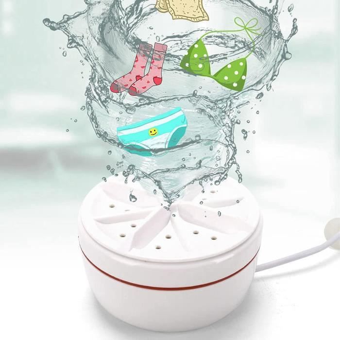 Mini Machine à Laver Portable Ultrasonique - Lavage Profond Faible Bruit, Alimentation USB, Pour Sous-vêtements, Chaussettes