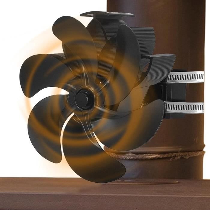 Ventilateur Pour Poêle à Bois 8 Pales – Silencieux, En Aluminium – Idéal Cheminée, Poêle à Granulés