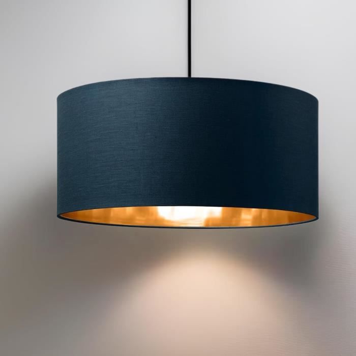 Cgc Grand Abat-Jour Moderne En Velours Bleu Marine 45 Cm De Diamètre 20 ...