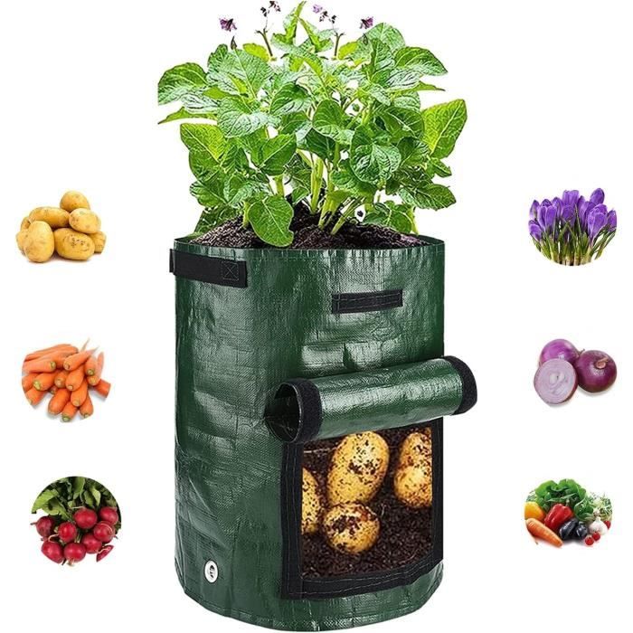 BLIENKREBY 5X Sacs à Plantes 30L, Sac de Plantation Non Tissé avec Poignées, Sac de Culture