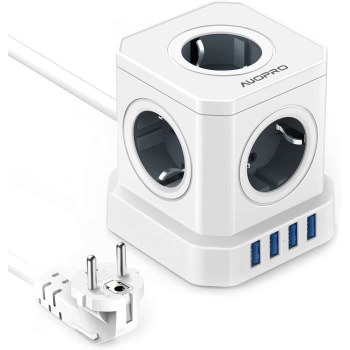 Mini Multiprise Multiprise Usb Cube, Multiprise Electrique Avec 5 Prises (2500W-10A) Et ...