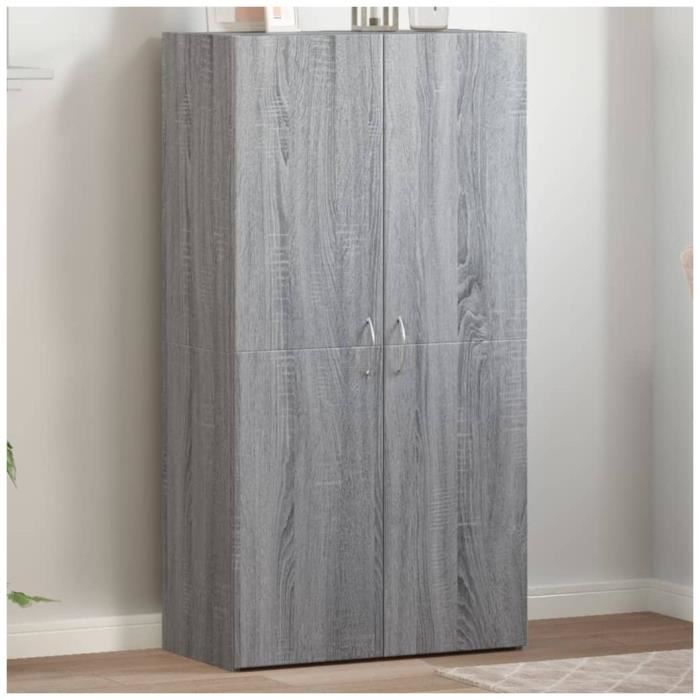 Armoire de classement - VGEBY - AF587 - Sonoma gris - Bois dingénierie - 60x32x115cm