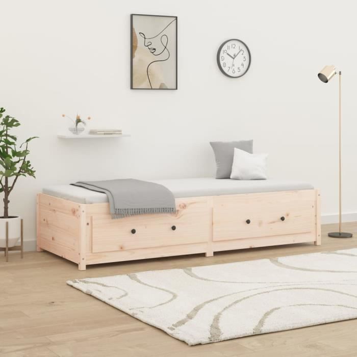 vidaXL Lit de jour sans matelas 90x190 cm bois de pin massif 821594