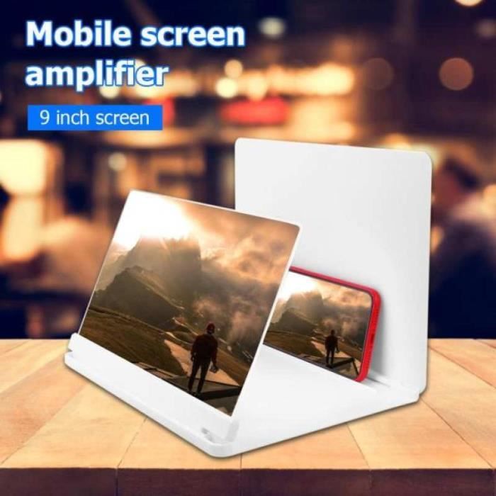 Loupe Écran Téléphone Portable 3D HD 12 Pouces - Agrandisseur Vidéo 4-6x, Support Pliable Sans Batterie