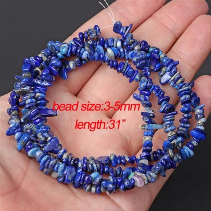 Collier En Lapis-lazuli Naturel Perles Rondes à Facettes - 18 Pouces, Réglable, Fait Main Inde