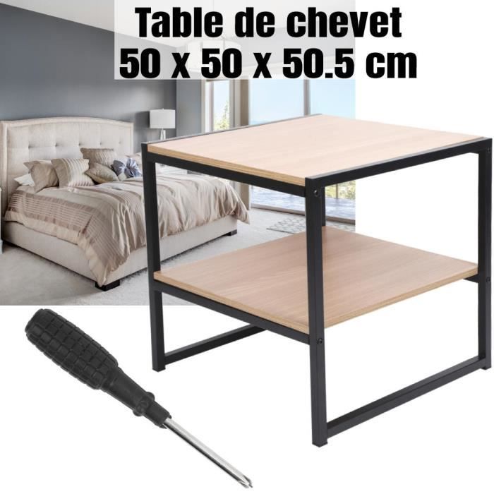 Etagère de rangement 50 x 50 x 50,5 cm avec tuyau de fer enduit de