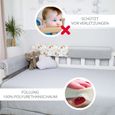 Tour de lit bebe protection enfant 70 cm - contour de lit bébé complet respirant protège-lit bord en mousse Gris Clair Velours-1