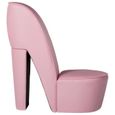 Home® Chaise de Salon Scandinave - Chaise en forme de chaussure à talon Fauteuil Relaxation haut Rose Similicuir 7940-1