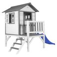 AXI Maison Enfant Beach Lodge XL en Blanc avec Toboggan en Bleu | Maison de Jeux en Bois FFC pour Les Enfants | Maisonnette-1