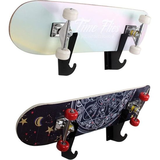 Lot De 6 Supports Muraux Pour Skateboard - 16,5x7x6 Cm, Métal Avec Revêtement Caoutchouc, Support Jusqu'à 5 Kg
