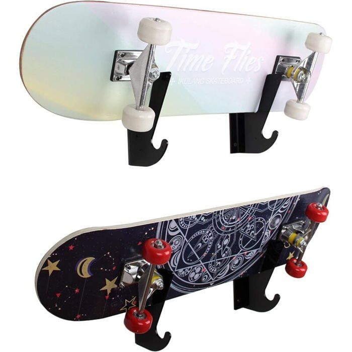 Support Mural Acrylique Pour Skateboard – Noir Ou Blanc – Taille 9x5x8 Cm