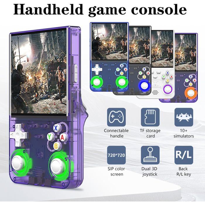 Console de jeu portable R36 Ultra rétro avec système Linux open source, écran IPS 4,0, carte TF 64G/128G contient 15 000+/30 000+ jeux, compatible WIFI, console d'émulateur portable de jeux rétro