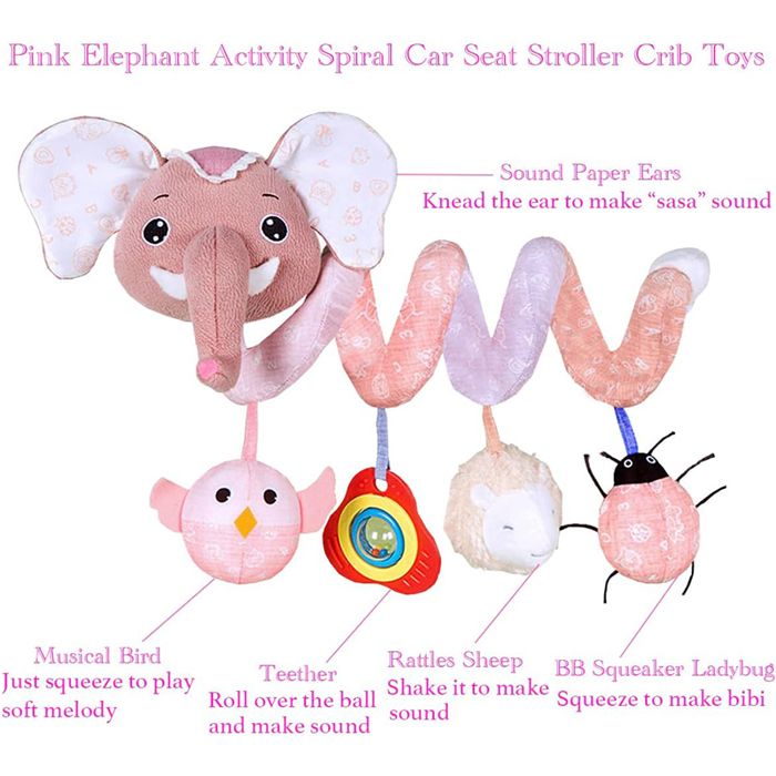 Spirale d’activité Spiral Peluche Jouets -Bébé Jouet de Poussette-Lit