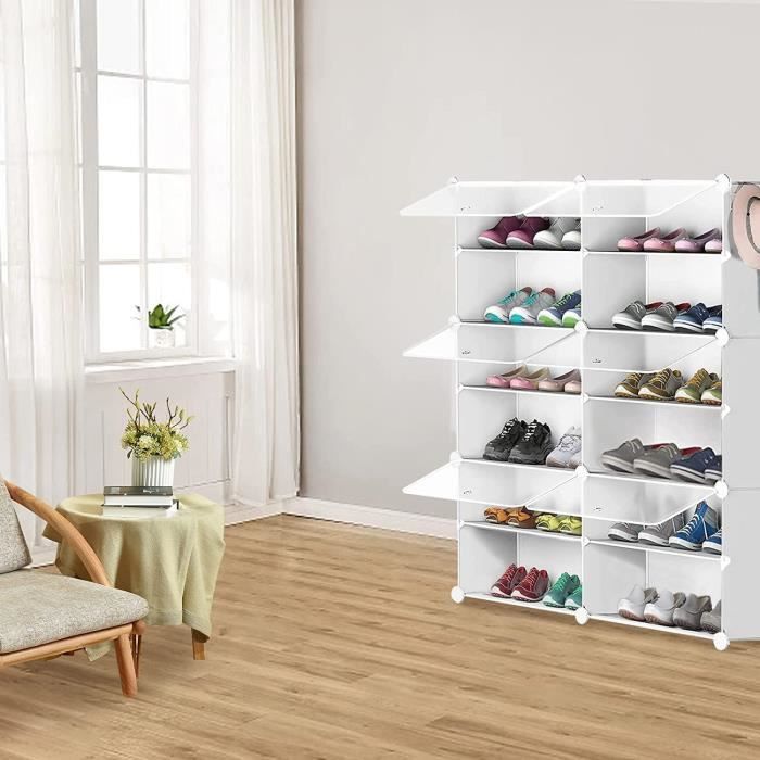 Meuble Chaussures, Rangement Chaussures Jusqu'À 24 Paires, 2 X 6