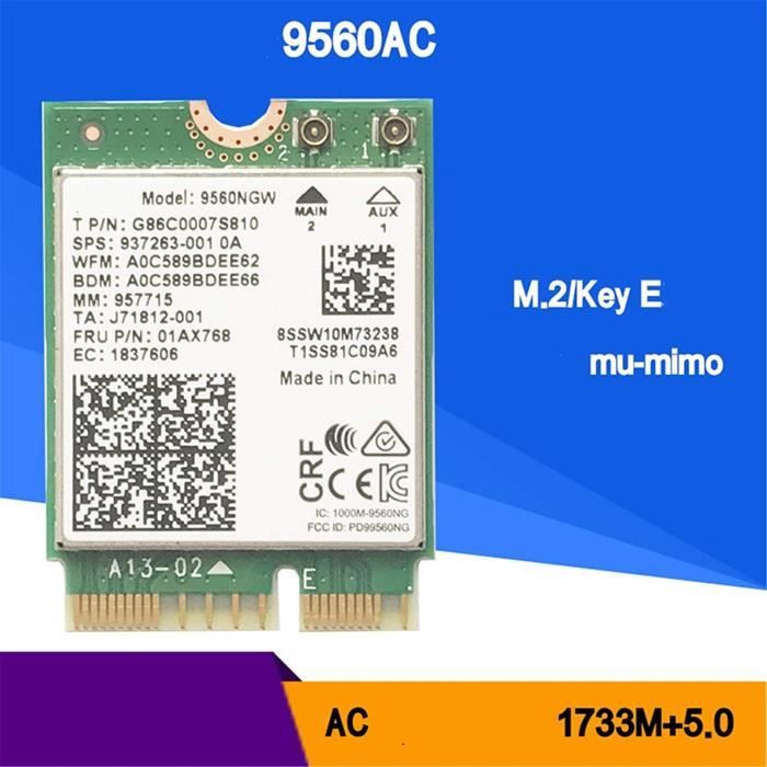 Carte WiFi Onseuk 1730Mbps Intel AC 9260NGW - 9560 9560NGW NGFF, Module ...