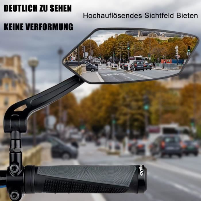 Rétroviseur Vélo Guidon – Rotatif 360°, Réglable, Vue Arrière, Neuf