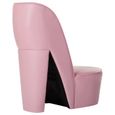Home® Chaise de Salon Scandinave - Chaise en forme de chaussure à talon Fauteuil Relaxation haut Rose Similicuir 7940-2