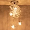 UNI Lampe Plafonnier Lune Etoile Suspension Luminaire pour Chambre Salon Couloir Blanc Chaud-2