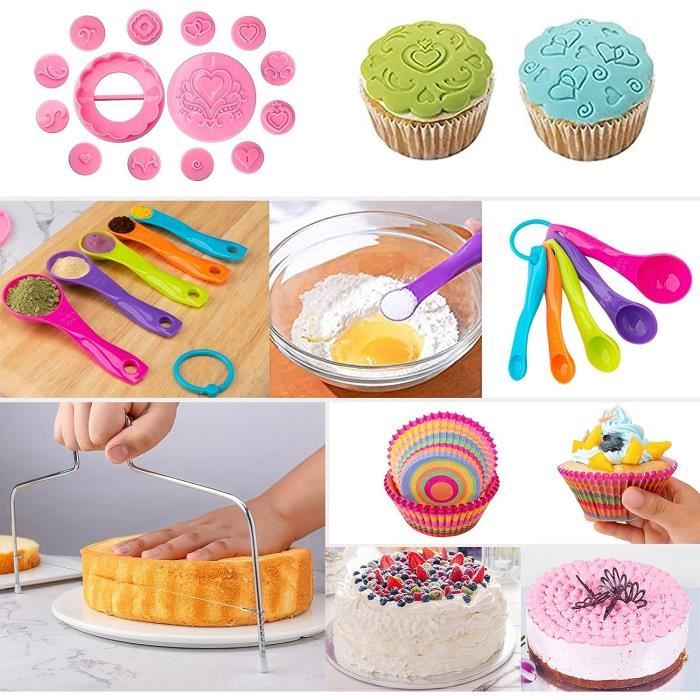 Kit Poche à Douille Pliable Avec 18 Accessoires - Support, Douilles, Spatules, Anneaux En Silicone Pour Décoration De Gâteaux